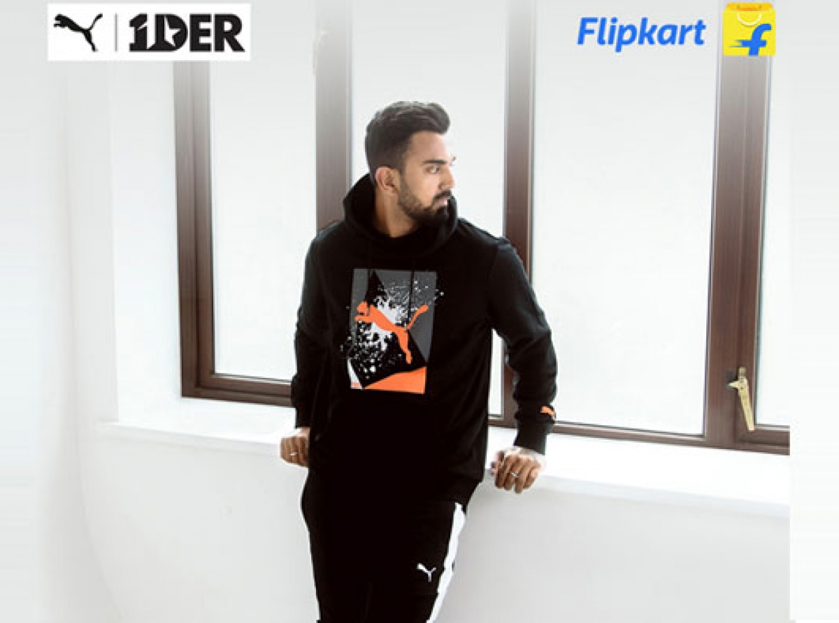 Flipkart, an Indian e-commerce company, collaborates with PUMA on the ‘1DER' line, which features batsman KL Rahul